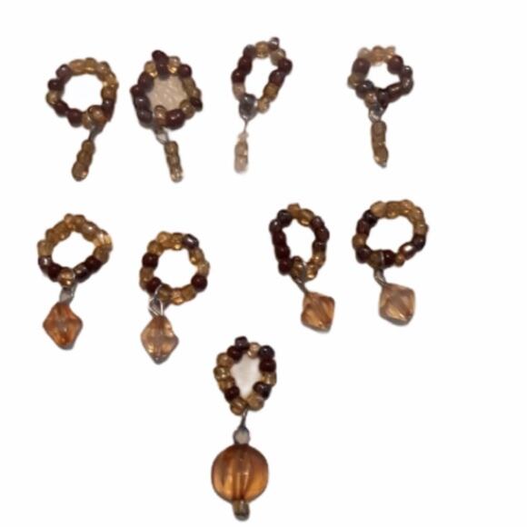 Hand Crafted Beaded Charm Necklace Triple Strand - Picture 5 of 12